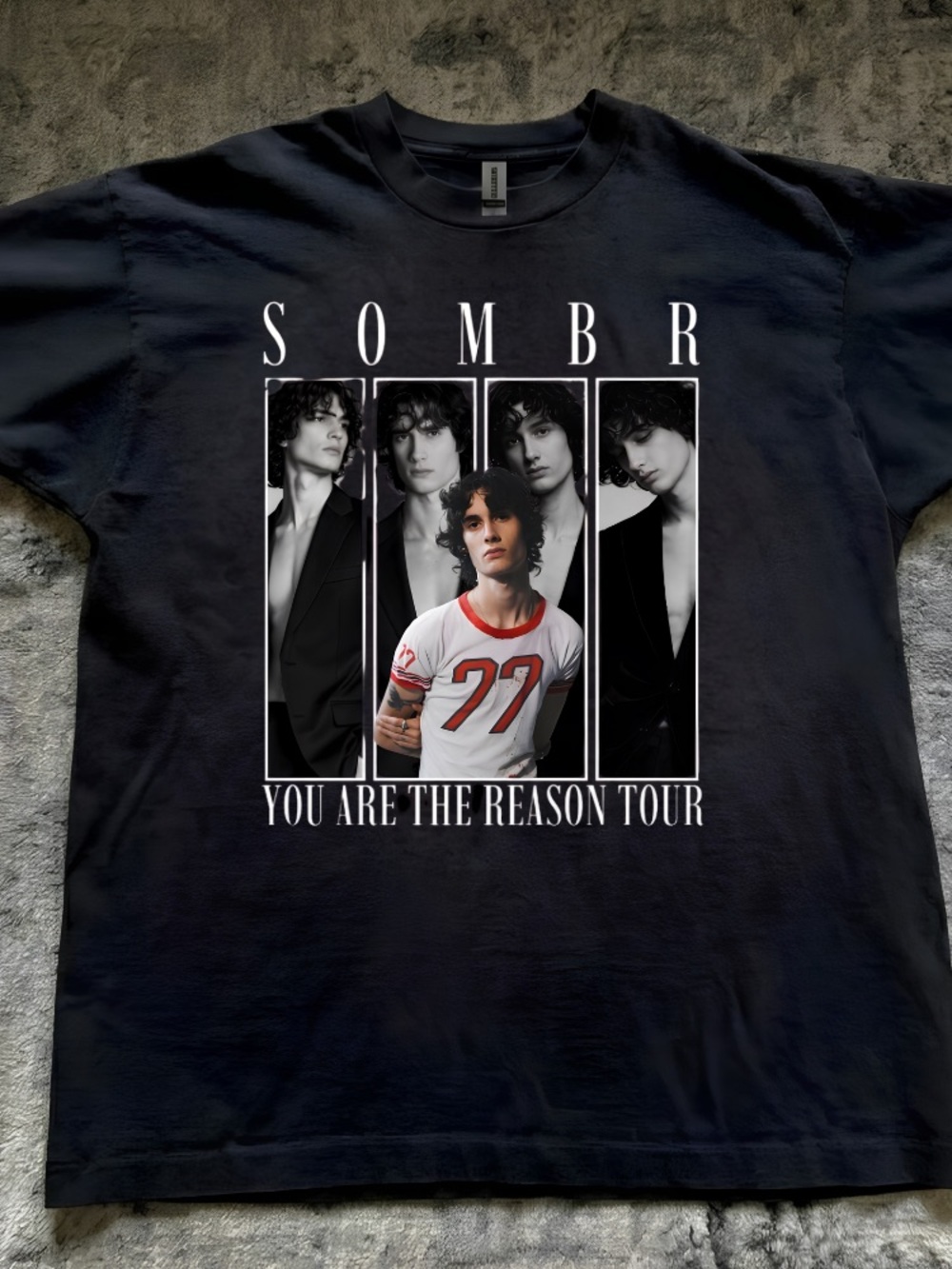 Sombr You Are The Reason Tour 22 Multi Photo Vintage Black T-Shirt